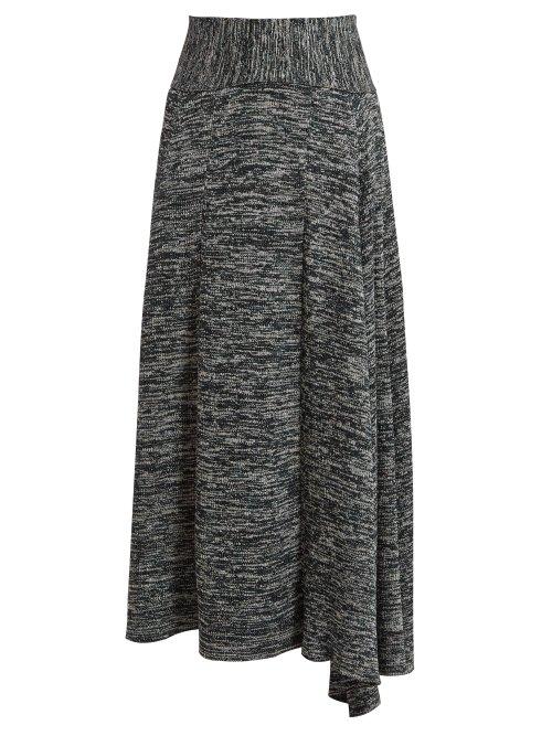 Matchesfashion.com Bottega Veneta - Melange Jersey Skirt - Womens - Grey Multi