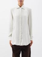 Giuliva Heritage - The Husband Striped Silk Shirt - Womens - White Green