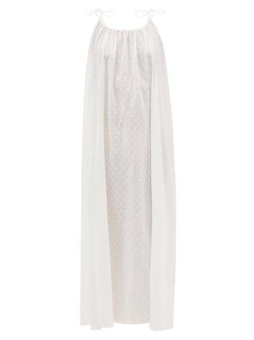 Loup Charmant - Swiss Dot-cotton Midi Dress - Womens - White