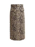 Matchesfashion.com Zimmermann - Corsage Zebra Print Safari Midi Skirt - Womens - Animal