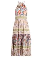 Rebecca Taylor Floral-print Halterneck Cotton-blend Dress