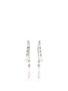 Matchesfashion.com Chlo - Rose-quartz & Crystal-embellished Clip Earrings - Womens - Pink Silver
