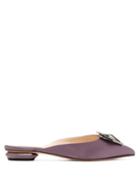 Matchesfashion.com Nicholas Kirkwood - Eden Satin Backless Loafers - Womens - Purple