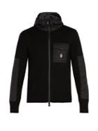 Matchesfashion.com Moncler Grenoble - Hooded Zip Through Wool Blend Jacket - Mens - Black