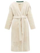 Matchesfashion.com Ins & Marchal - Genie Belted Shearling Coat - Womens - White