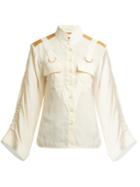 Chloé Mandarin-collar Patch-pocket Blouse