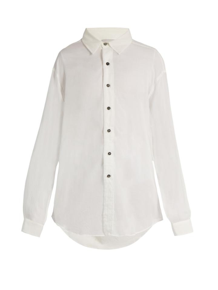 On The Island Semi-sheer Cotton-voile Shirtdress