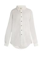 On The Island Semi-sheer Cotton-voile Shirtdress
