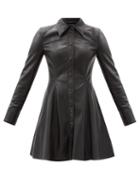 Matchesfashion.com Stand Studio - Nara Faux-leather Mini Shirt Dress - Womens - Black