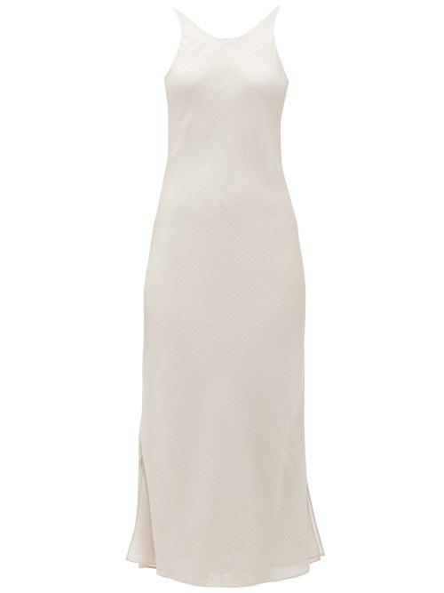Matchesfashion.com Sir - Indre Silk-cloque Midi Dress - Womens - Beige