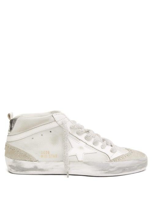 Matchesfashion.com Golden Goose - Mid Star High Top Leather Trainers - Womens - White