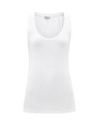 Ladies Rtw Brunello Cucinelli - Scoop-neck Ribbed Cotton-blend Jersey Tank Top - Womens - White