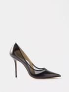 Jimmy Choo - Love 100 Leather And Mesh Pumps - Womens - Black