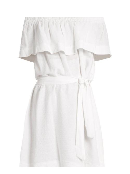 Cecilie Copenhagen Off-the-shoulder Ruffled Cotton Dress