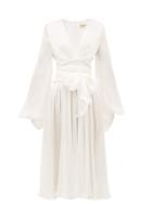 Matchesfashion.com Alexandre Vauthier - Draped Plunge-neck Silk-chiffon Dress - Womens - Cream