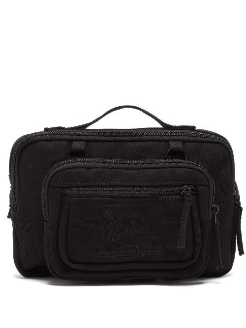 Matchesfashion.com Eastpak - X Raf Simons Embroidered Canvas Belt Bag - Mens - Black