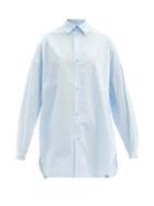 Matchesfashion.com Raey - Oversized Dropped-shoulder Cotton Shirt - Womens - Blue