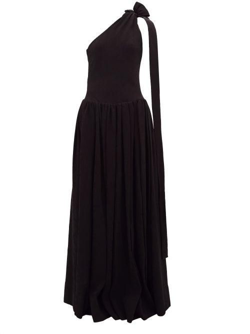 Matchesfashion.com Staud - One-shoulder Ribbed-jersey Maxi Dress - Womens - Black