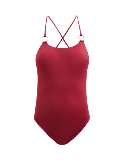 Matchesfashion.com Max Mara Beachwear - Lampada Swimsuit - Womens - Burgundy