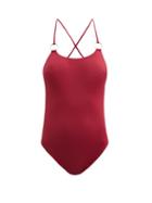 Matchesfashion.com Max Mara Beachwear - Lampada Swimsuit - Womens - Burgundy