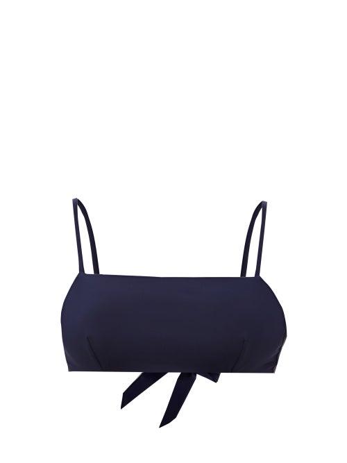 Ladies Beachwear Casa Raki - Ana Recycled Fibre-blend Bikini Top - Womens - Navy