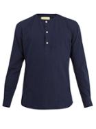 De Bonne Facture Collarless Linen And Cotton-blend Shirt