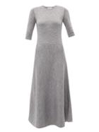 Matchesfashion.com Gabriela Hearst - Seymore Wool And Cashmere Blend Midi Dress - Womens - Light Grey