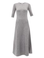 Matchesfashion.com Gabriela Hearst - Seymore Wool And Cashmere Blend Midi Dress - Womens - Light Grey