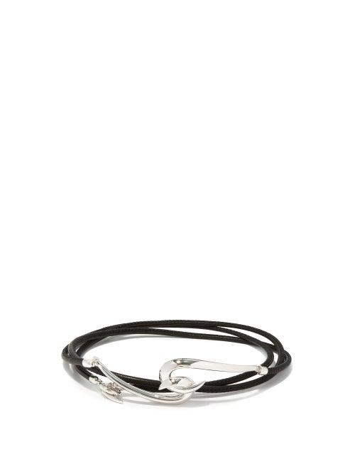 Matchesfashion.com Shaun Leane - Hook Sterling-silver And Leather Bracelet - Mens - Black Silver