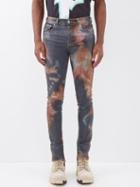 Purple Brand - Heavy Repair Bleached Distressed Skinny Jeans - Mens - Black