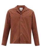 Matchesfashion.com Studio Nicholson - Cuban Collar Cotton Twill Shirt - Mens - Dark Brown