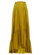 Matchesfashion.com Ann Demeulemeester - Nanette Ruffled Satin Maxi Skirt - Womens - Dark Yellow