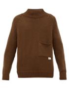 Matchesfashion.com Rochas - Ribbed Neck Wool Sweater - Mens - Brown