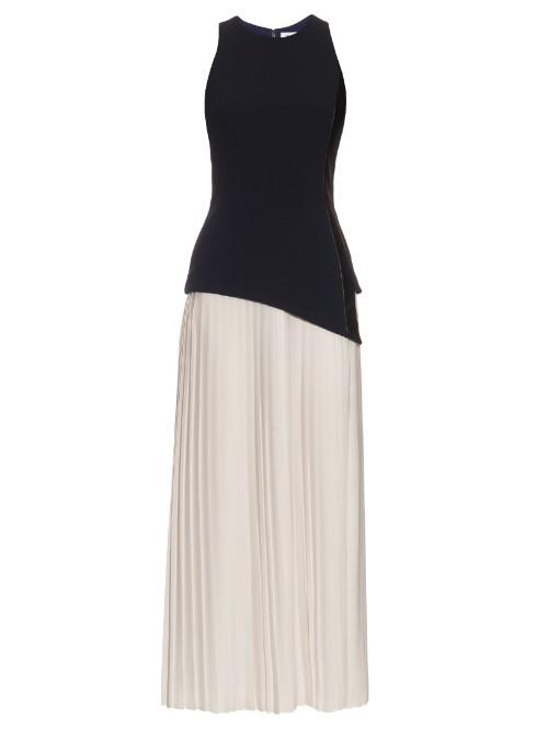 Mugler Pleated-skirt Crepe Dress