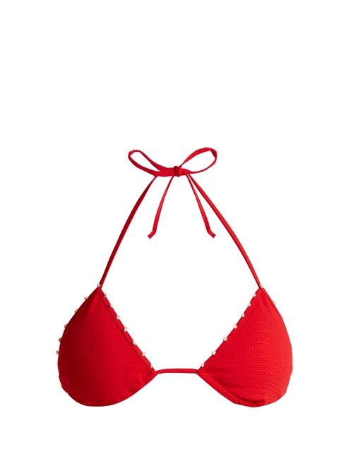 Matchesfashion.com Marysia - St Tropez Triangle Bikini Top - Womens - Red White