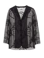 Matchesfashion.com Marine Serre - Moon-embroidered Silk-blend Shirt - Mens - Black