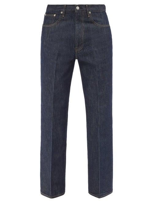 Auralee - Pleated Straight-leg Raw-denim Jeans - Mens - Blue