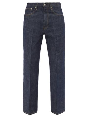 Auralee - Pleated Straight-leg Raw-denim Jeans - Mens - Blue