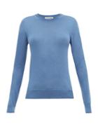 Matchesfashion.com Jil Sander - Round-neck Cashmere-blend Sweater - Womens - Blue