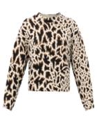 Matchesfashion.com Proenza Schouler - Giraffe-jacquard Wool-blend Sweater - Womens - Black Multi