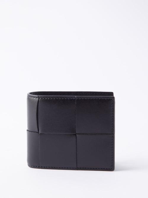 Bottega Veneta - Cassette Intrecciato Leather Bi-fold Wallet - Mens - Black Silver