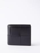 Bottega Veneta - Cassette Intrecciato Leather Bi-fold Wallet - Mens - Black Silver