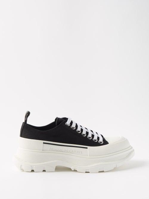 Alexander Mcqueen - Tread Slick Canvas Trainers - Womens - Black White