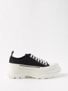 Alexander Mcqueen - Tread Slick Canvas Trainers - Womens - Black White