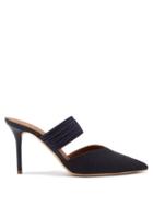 Matchesfashion.com Malone Souliers - Maisie Woven-strap Linen Mules - Womens - Navy