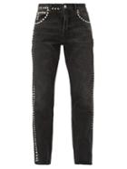 Matchesfashion.com Martine Rose - Studded Straight Leg Jeans - Womens - Black
