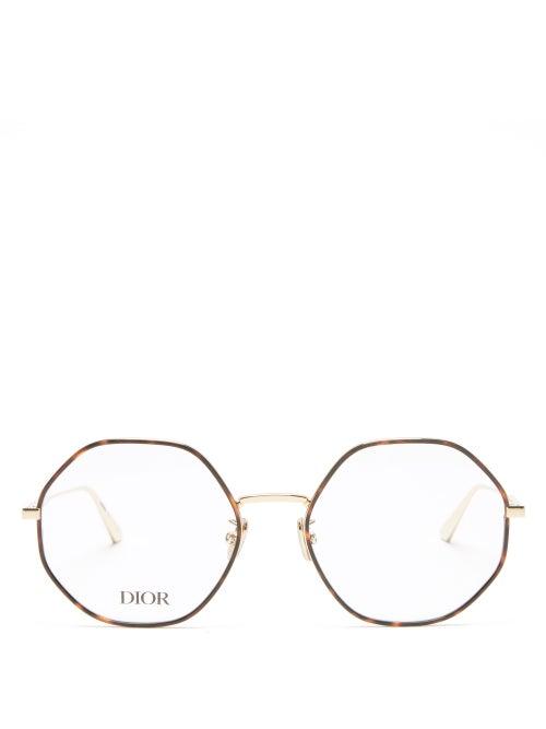 Matchesfashion.com Dior - Gemdioro Round Metal Glasses - Womens - Gold