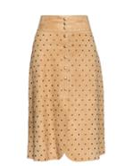 Lanvin Stud-embellished Suede Skirt