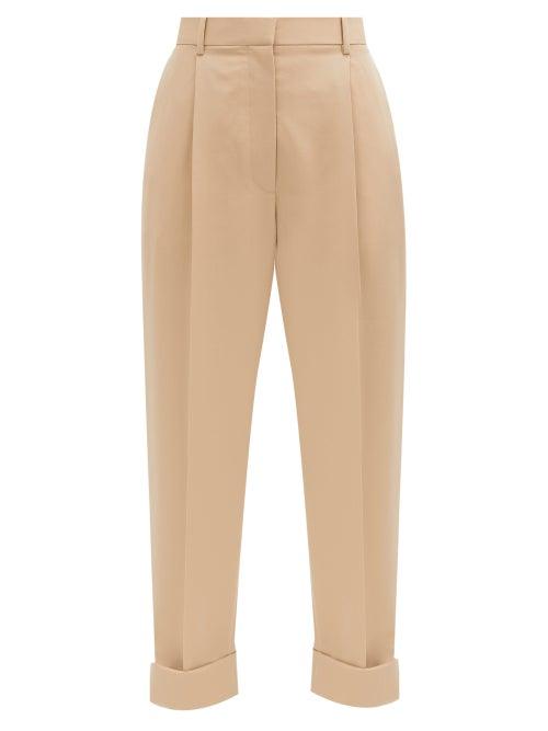 Matchesfashion.com The Row - Marta High-rise Wool-twill Trousers - Womens - Beige