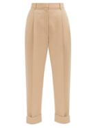 Matchesfashion.com The Row - Marta High-rise Wool-twill Trousers - Womens - Beige